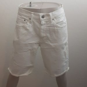 Men's White Denim Shorts Distressed Slim BNWT